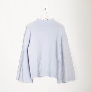LIKE NEW! UO! PASTEL BABY BLUE SOFT KNIT WINTER TURTLE NECK BELL SLEEVE SWEATER!